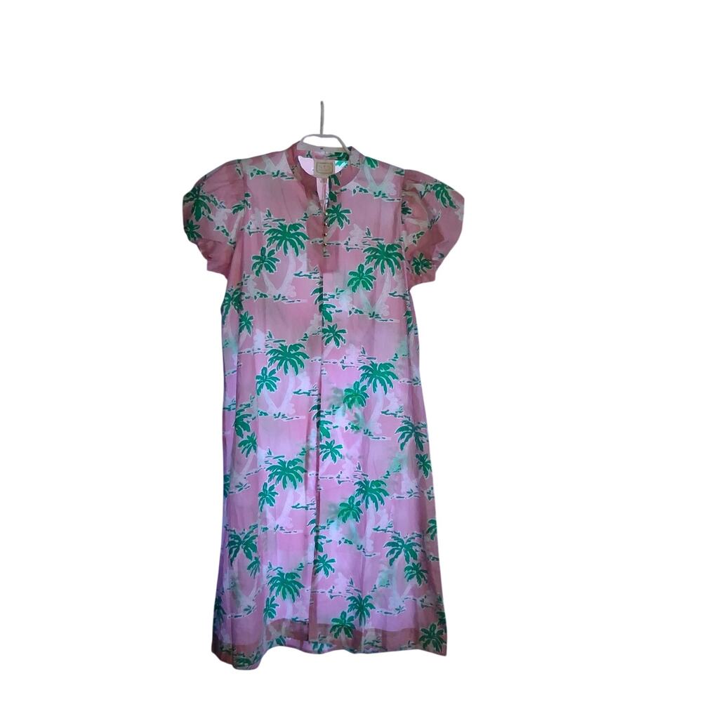 STS Sail To Sable nwt dress womens XXL puff sleeve midi palm floral pink multi